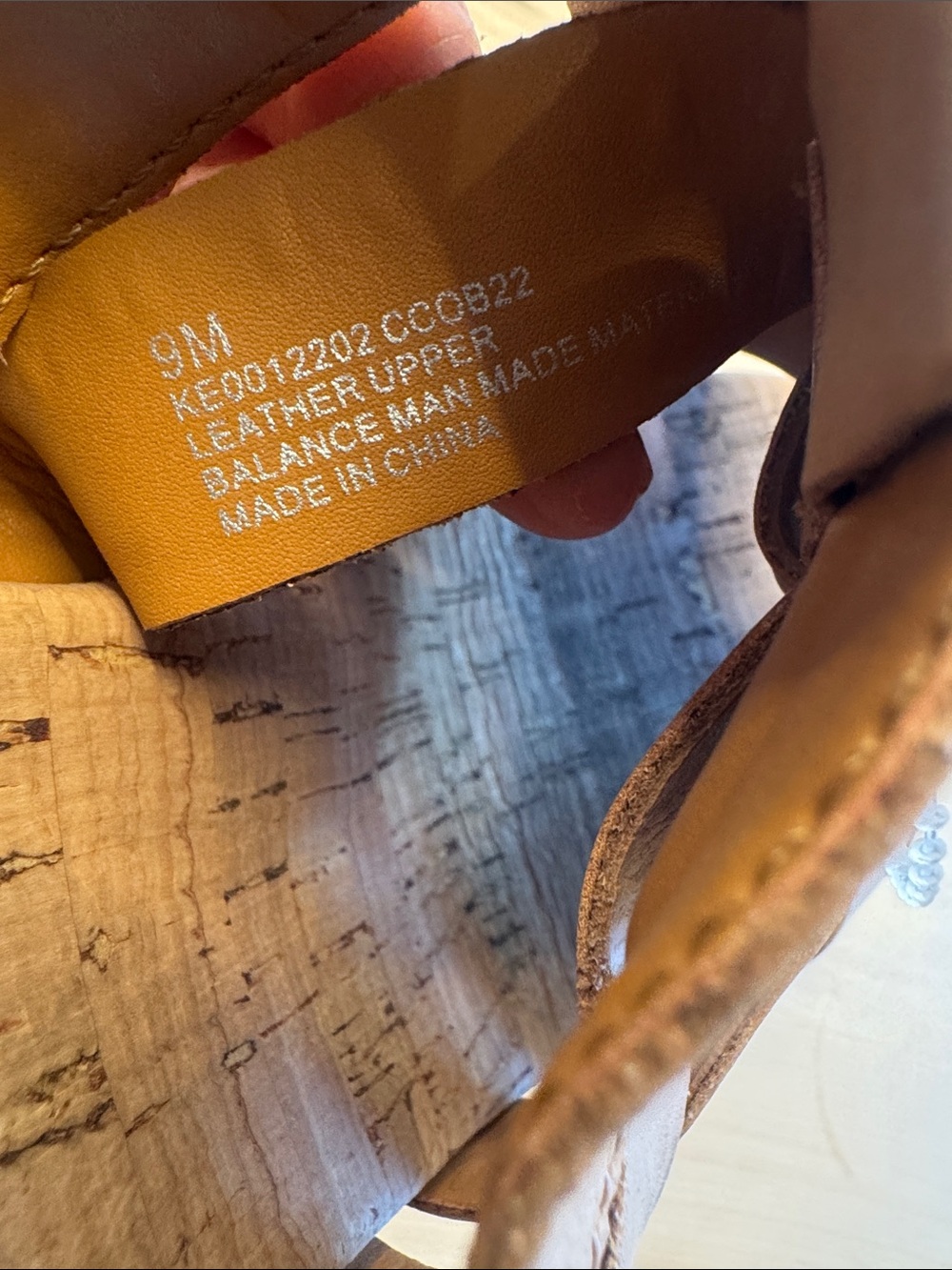 Kork-Ease Devon woven tan leather upper and a cork-wrapped block heel 9 - Picture 7 of 8